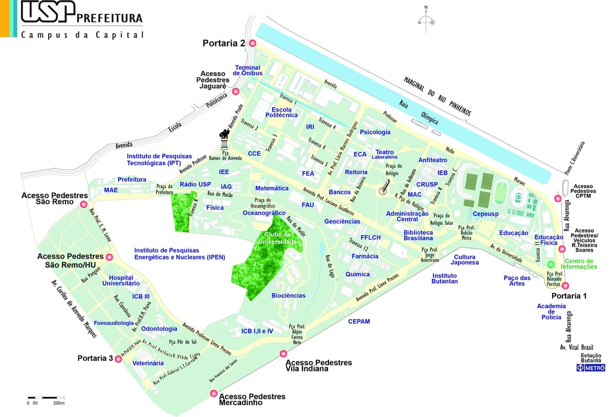 São Paulo mapa de la escuela